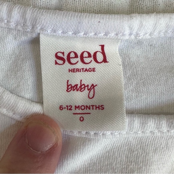 Seed Heritage Cotton Tee Shirt with Raised Cat Image - Size 0 / 6-12 months - Picture 3 of 4